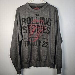 NWT The Rolling Stones Women's Grey Crew Neck Long Sleeve Sweatshirt Size M
